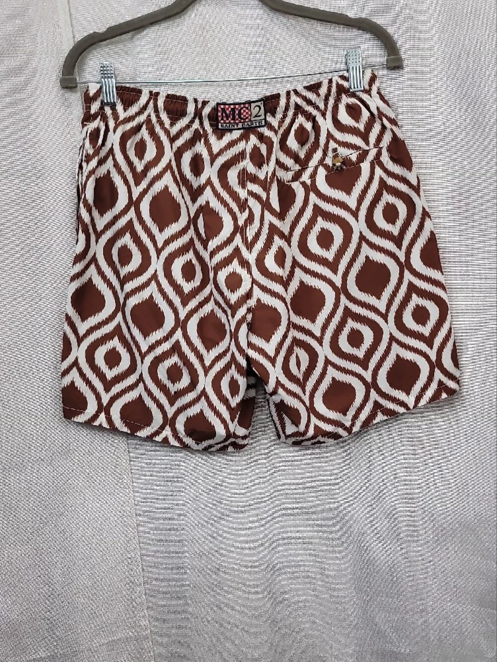 MC2 Saint Barth Brown and white pattern Caprese swim shorts Size Medium